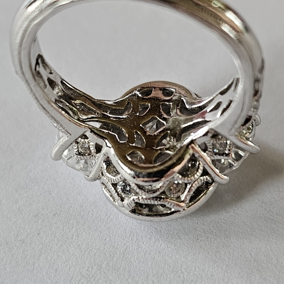 Antique Style Tacori IV Diamonique Epiphany Platinum Clad 925 Ring Size 5.5 - Picture 10 of 16